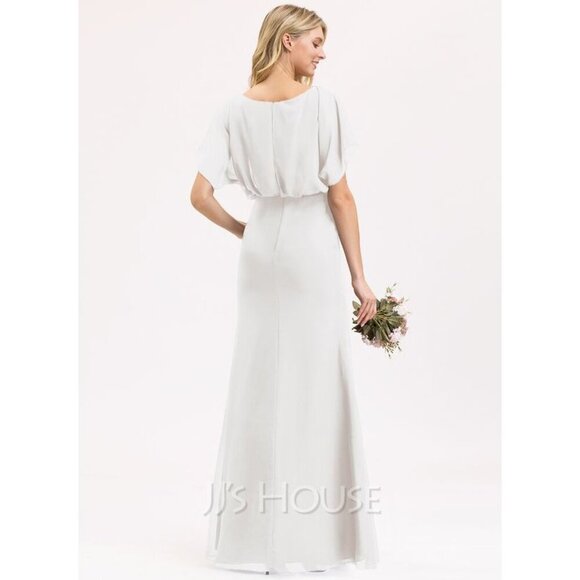 JJ'S HOUSE Bridesmaid Dress Floor-Length Chiffon Front Slit NWT size US 12 - Picture 3 of 13